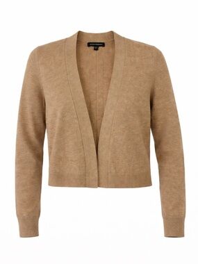 Banana Republic womens cardigan camel merino wool cashmere crop Small neutral